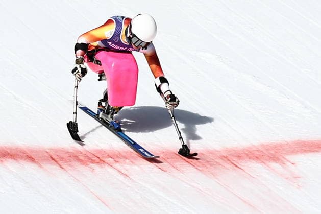 ITALY, VENETO - MARCH 7, 2026: Audrey Pascual Seco of Spain competes in the women s downhill sit-skiing event during the 2026 Winter Paralympic Games on the Olympia delle Tofane of the Tofane Alpine Skiing Centre in Cortina d Ampezzo, Province of Belluno. Mikhail Tereshchenko TASS  89689936