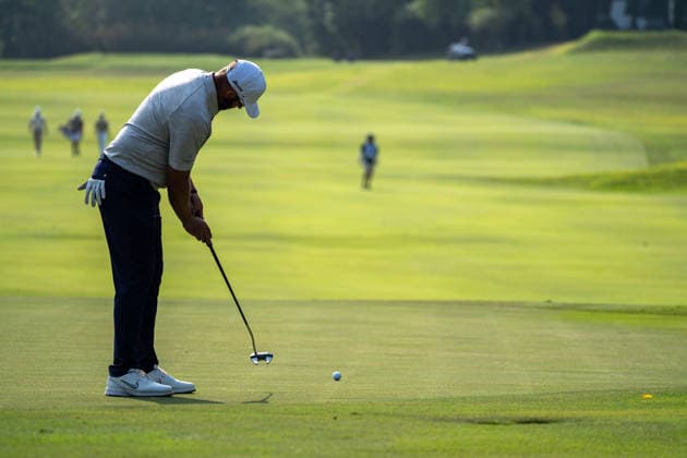 HONGKONG LIV-GOLF South African professional golfer, Dean Burmester during a game in Fanling Golf Course where LIV Golf Hong Kong is being held in Hong Kong, March 7, 2026. NEXPHER Vernon Yuen HONG KONG