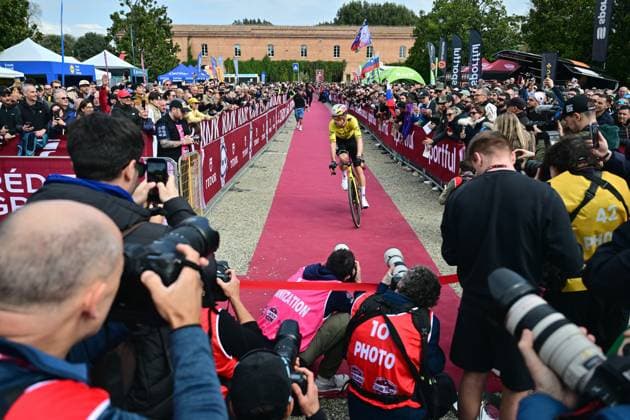 Belgian Wout Van Aert of Team Visma-Lease a Bike pictured at the start of the men elite Strade Bianche one day cycling race, 203km from and to Siena, Italy on Saturday 07 March 2026. DIRKxWAEM  x166728288x