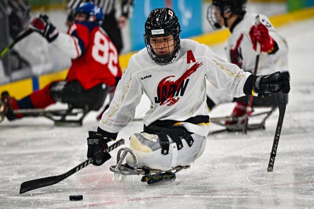 GIOCHI OLIMPICI - Olimpiadi Invernali Milano-Cortina 2026 - Paralympic Winter games, Winterspiele,Spiele, Summer games MILANO-CORTINA 2026 - Para Ice hockey, Eishockey - Czechia vs Japan Team Japan in action during the Paralympic Games Milano-Cortina 2026, Ice Hockey match between Czechia vs Japan on March 6, 2026 at Arena di Verona in Verona, Italy during Paralympic WINTER GAMES MILANO-CORTINA 2026 - Para ice hockey - Czechia vs Japan, Olympic Winter Games Milano-Cortina 2026 in Milano, Italy, March 07 2026 Cortina D Ampezzo Italy  Copyright: xIPAxSport ABACAx