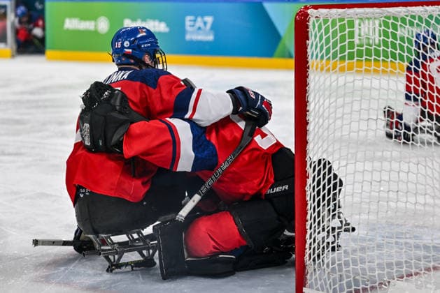 GIOCHI OLIMPICI - Olimpiadi Invernali Milano-Cortina 2026 - Paralympic Winter games, Winterspiele,Spiele, Summer games MILANO-CORTINA 2026 - Para Ice hockey, Eishockey - Czechia vs Japan Team Czechia celebrates a victory at the end of match during Paralympic WINTER GAMES MILANO-CORTINA 2026 - Para ice hockey - Czechia vs Japan, Olympic Winter Games Milano-Cortina 2026 in Milano, Italy, March 07 2026 Cortina D Ampezzo Italy  Copyright: xIPAxSport ABACAx