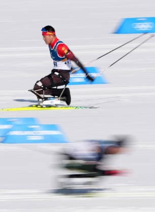 (260307) -- TESERO, March 7, 2026 -- Wang Tao of China competes during the men s sprint sitting final of para biathon at the Milan-Cortina 2026 Paralympic Winter games, Winterspiele,Spiele, Summer games in Tesero, Italy, March 7, 2026. ) (SP)ITALY-TESERO-PARALYMPIC WINTER GAMES-PARA BIATHLON-MEN S SPRINT SITTING LianxZhen 
