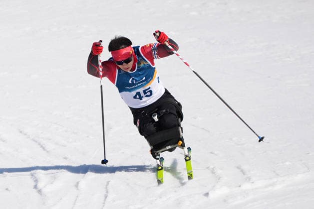 (260307) -- TESERO, March 7, 2026 -- Liu Mengtao of China competes during the men s sprint sitting final of para biathon at the Milan-Cortina 2026 Paralympic Winter games, Winterspiele,Spiele, Summer games in Tesero, Italy, March 7, 2026. ) (SP)ITALY-TESERO-PARALYMPIC WINTER GAMES-PARA BIATHLON-MEN S SPRINT SITTING LianxZhen 