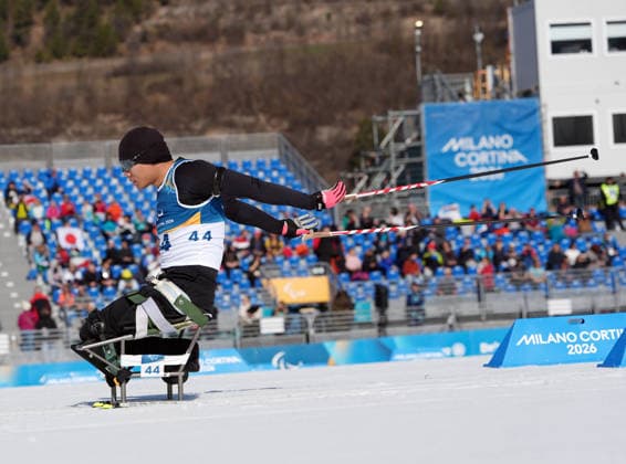 (260307) -- TESERO, March 7, 2026 -- Liu Zixu of China competes during the men s sprint sitting final of para biathon at the Milan-Cortina 2026 Paralympic Winter games, Winterspiele,Spiele, Summer games in Tesero, Italy, March 7, 2026. ) (SP)ITALY-TESERO-PARALYMPIC WINTER GAMES-PARA BIATHLON-MEN S SPRINT SITTING HouxZhaokang 