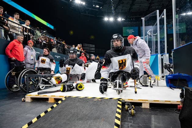 Para Ice hockey, Eishockey - Millano Cortina 2026 Winter Paralympics: Day 1 Para Ice Hockey - Milano Cortina 2026 Winter Paralympics: Day 1 MILANO SANTAGIULIA ICE HOCKEY ARENA MILANO, ITALY - MARCH 7: Preliminary Round - Group A China - Germany Team Para Ice Hockey Germany is playing China on March 7 at the Milano Santagiulia Ice Hockey Arena at day 1 of the Milano Cortina 2026 Winter Paralympics. (Photo by RALF KUCKUCK) Copyright 2026 Ralf Kuckuck