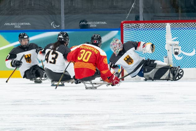 Para Ice hockey, Eishockey - Millano Cortina 2026 Winter Paralympics: Day 1 Para Ice Hockey - Milano Cortina 2026 Winter Paralympics: Day 1 MILANO SANTAGIULIA ICE HOCKEY ARENA MILANO, ITALY - MARCH 7: Preliminary Round - Group A China - Germany Goali KUNST Simon (No. 47, Athlet, Goalkeeper, 03.08.1986, Club Hannover Ice Lions) in action Team Para Ice Hockey Germany is playing China on March 7 at the Milano Santagiulia Ice Hockey Arena at day 1 of the Milano Cortina 2026 Winter Paralympics. (Photo by RALF KUCKUCK) Copyright 2026 Ralf Kuckuck