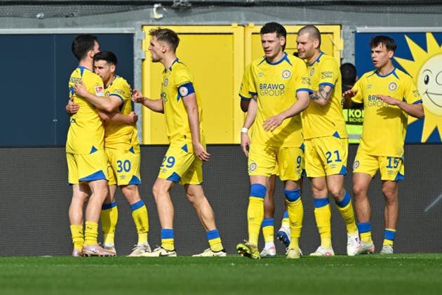 Paderborn, Home Deluxe Arena, 07.03.26, GER, Herren, 2.Bundesliga, Saison 2025-2026, SC Paderborn 07 - Eintracht Braunschweig Bild: Robin Heußer (Braunschweig) jubelt nach seinem Tor zum 0:1 DFL regulations prohibit any use of photographs as image sequences and or quasi-video. NRW Deutschland