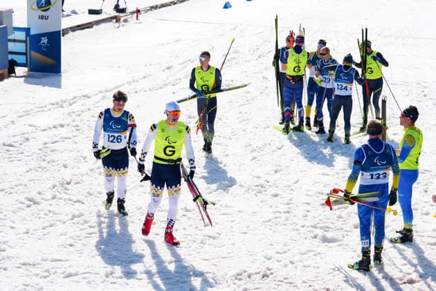 260307 Zebastian Modin of Sweden with guide Emil Talsi after competing in men s sprint vision impaired biathlon on March 7, 2026 in Val di Fiemme. Photo: Oscar Olsson Swedish Parasport Federation BILDBYRAN kod XY XY0100 skidskytte biathlon skiskyting 2026 paralympics day 1 para biathlon mens sprint sitting bbeng paralympic games paralympics paralympiska spel paralympiske leker vinter-paralympics winter paralympics milano cortina 2026 milano cortina 2026 winter paralympic games paraskidskytte *** 260307 Zebastian Modin of Sweden with guide Emil Talsi after competing in men s sprint vision impaired biathlon on March 7, 2026 in Val di Fiemme Photo Oscar Olsson Swedish Parasport Federation BILDBYRAN code XY XY0100 biathlon biathlon biathlon 2026 paralympics day 1 para biathlon mens sprint sitting bbeng paralympic games paralympiska spel paralympiske leker vinter paralympics winter paralympics milano cortina 2026 milano cortina 2026 winter paralympic games paraskidskytte  Copyright: OscarxOlsson BB260307ZJ030