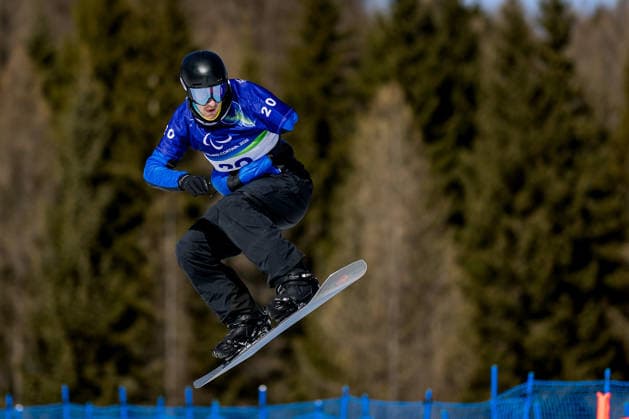 PARALYMPICS - Winter Paralympics Milano Cortina 2026 CORTINA D AMPEZZO,ITALY,07.MAR.26 - PARALYMPICS, SNOWBOARD - Paralympic Winter games, Winterspiele,Spiele, Summer games Milano Cortina 2026, Snowboard Cross, women, men, qualification. Image shows Vladyslav Khilchenko (UKR).  GEPAxpictures xMatthiasxTrinkl