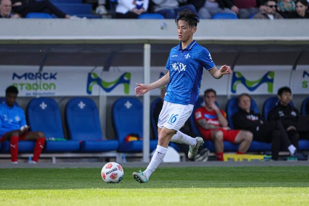07.03.2026, xhettx, Fussball 2.Bundesliga, SV Darmstadt 98 - Holstein Kiel v.l. Hiroki Akiyama (SV Darmstadt 98, 16) (DFL DFB REGULATIONS PROHIBIT ANY USE OF PHOTOGRAPHS as IMAGE SEQUENCES and or QUASI-VIDEO)