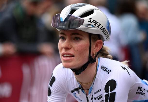 Dutch Demi Vollering of FDJ United SUEZ pictured after the women elite Strade Bianche one day cycling race, 133km from and to Siena, Italy, on Saturday 07 March 2026. ELIASxROM  x166740710x