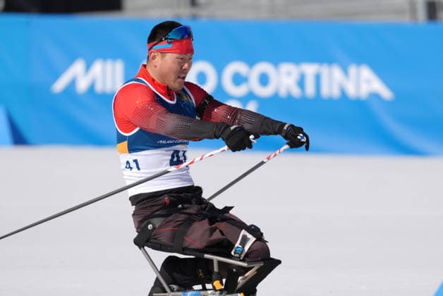 (260307) -- TESERO, March 7, 2026 -- Wang Tao of China competes during the men s sprint sitting final of para biathon at the Milan-Cortina 2026 Paralympic Winter games, Winterspiele,Spiele, Summer games in Tesero, Italy, March 7, 2026. ) (SP)ITALY-TESERO-PARALYMPIC WINTER GAMES-PARA BIATHLON-MEN S SPRINT SITTING CaixYang 