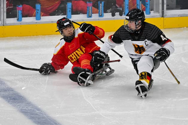 People s Republic Of China in action during Paralympic Winter games, Winterspiele,Spiele, Summer games MILANO-CORTINA 2026 - Para Ice hockey, Eishockey - China vs Germany , Olympic Winter Games Milano-Cortina 2026 in Milano, Italy, March 07 2026  Copyright: xAlessioxMarini IPAxSportx xipa-agency.netx xx IPA_72509930 IPA_Agency_IPA72509930