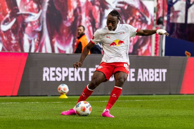 GER, Bundesliga, RB Leipzig - FC Augsburg. 07.03.2026, Red Bull Arena, Leipzig, GER, Bundesliga, RB Leipzig - FC Augsburg. Yan Diomande (RB Leipzig 49) Einzelaktion Aktion Â