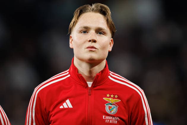 Andreas Schjelderup seen during Champions League knock out play off game between teams of Real Madrid CF and SL Benfica (Maciej Rogowski Ball Raw Images) Madrid Bernabeu Spain Copyright: xMaciejxRogowskix maciejrogowski_realmadrid_slbenfica_2526_4-066