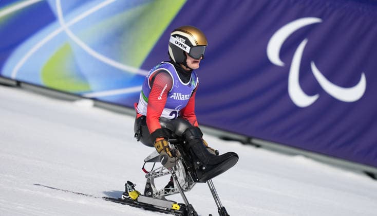 (260307) -- CORTINA D AMPEZZO, March 7, 2026 -- Anna-Lena Forster of Germany competes during the para alpine skiing women s downhill sitting match at the Milan-Cortina 2026 Paralympic Winter games, Winterspiele,Spiele, Summer games in Cortina D ampezzo, Italy, March 7, 2026. ) (SP)ITALY-CORTINA D AMPEZZO-PARALYMPIC WINTER GAMES-PARA ALPINE SKIING-WOMEN S DOWNHILL-SITTING WangxKaiyan 