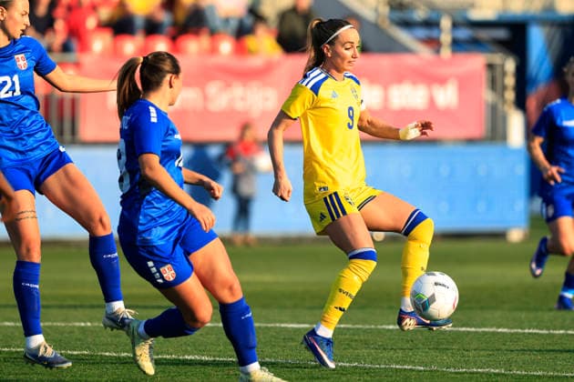 STARA PAZOVA, SERBIEN 20260307 Sveriges Kosovare Asllani under lördagens VM-kvalmatch mellan Serbien och Sverige pa Sportski centar FSS plan 1, Stara Pazova, Serbien.