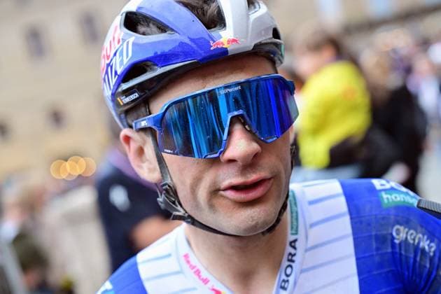 Belgian Gianni Vermeersch of Red Bull-BORA-hansgrohe reacts after the men elite Strade Bianche one day cycling race, 203km from and to Siena, Italy on Saturday 07 March 2026. DIRKxWAEM  x166754418x