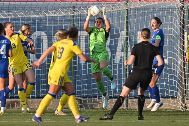 SERBIA vs SWEDEN MILICA KOSTIC goalie football Serbia vs Sweden World Cup qualifications match at sports center FSS, Stara Pazova 07.03.2026 Foto: FOOTBALL, SERBIA, SWEDEN, WORLD CUP QUALIFICATIONS, WOMEN Stara Pazova Sports center Stara Pazova Serbia Copyright: xMarkoxMetlas xMNxPressx
