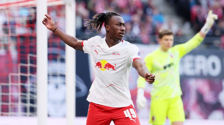 RB Leipzig - Augsburg Bundesliga Leipzig, 07.03.2026, Red Bull Arena, Fußball, 1.Bundesliga, 25.Spieltag , RB Leipzig vs. FC Augsburg , Im Bild: Yan Diomande (49, RB Leipzig) , Nur zur redaktionellen Nutzung. Only editorial use. , DFL DFB regulations prohibit any use of photographs as image sequences and or quasi-video. ,