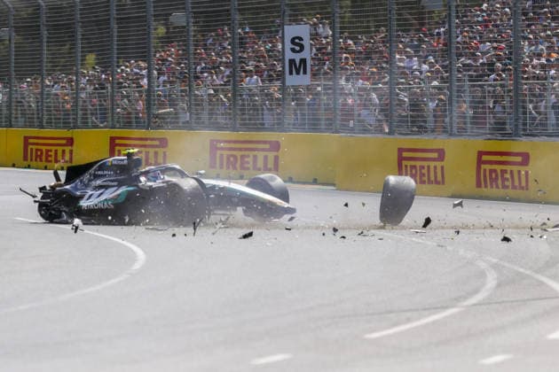 MELBOURNE, AUSTRALIA - MARCH 7: Andrea Kimi Antonelli of Italy (12) crashing his Mercedes AMG PETRONAS F1 Team F1 W17 during qualifying ahead of the F1 Grand Prix of Australia at Albert Park Circuit on March 7, 2026 in Melbourne, Australia.(Photo by Paddocker) Copyright: xPaddocker SPPx Sportspressphoto_SPR103988