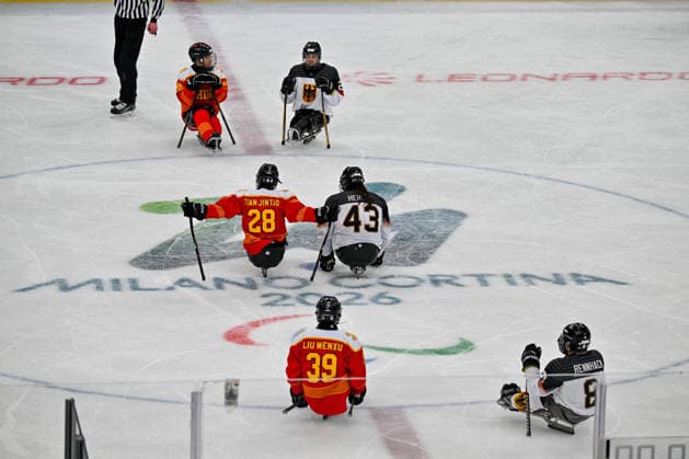 GIOCHI OLIMPICI - Olimpiadi Invernali Milano-Cortina 2026 - Paralympic Winter games, Winterspiele,Spiele, Summer games MILANO-CORTINA 2026 - Para Ice hockey, Eishockey - China vs Germany People s Republic Of China and The Germany Team The Germany Team and logo during Paralympic WINTER GAMES MILANO-CORTINA 2026 - Para ice hockey - China vs Germany , Olympic Winter Games Milano-Cortina 2026 in Milano, Italy, March 07 2026 Cortina D Ampezzo Italy  Copyright: xIPAxSport ABACAx