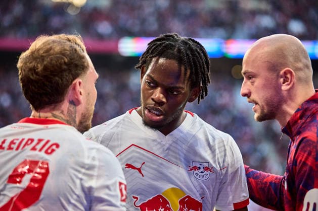 07.03.2026, Fußball, Männer, Bundesliga, 2025 2026, RB Leipzig - FC Augsburg Manschaft, RB Leipzig, Jubel nach 2:1 in der Nachspielzeit Leipzig Red Bull Arena Sachsen Deutschland