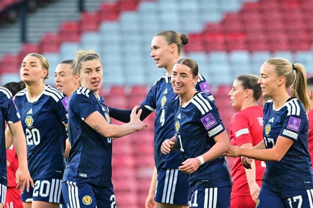 Jenna Clark of Scotland celebrates scoring Scotland Women v Luxembourg Women, 2027 FIFA Women s World Cup Qualifiers, Group D, Football, Hampden Park, Glasgow, Scotland, UK - 07 Mar 2026Glasgow Hampden Park Scotland United Kingdom EDITORIAL USE ONLY No use with unauthorised audio, video, data, fixture lists, club league logos or live services. Online in-match use limited to 120 images, no video emulation. No use in betting, games or single club league player publications. Copyright: xMarkxRunnacles Shutterstockx 16723654u