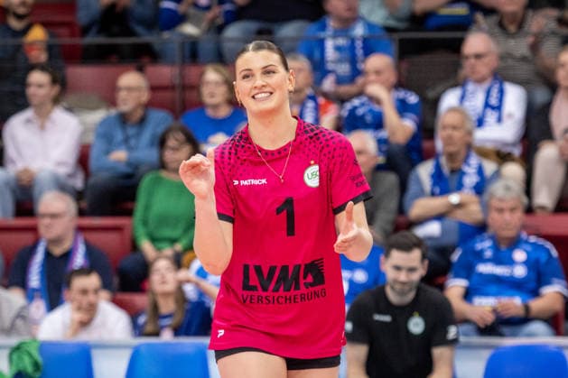 Pippa Molenaar (USC Muenster, 01) GER, Allianz MTV Stuttgart - USC Muenster, Volleyball Bundesliga, VBL, Spielzeit 2025 2026, 07.03.2026 GER, Allianz MTV Stuttgart - USC Muenster, Volleyball Bundesliga, VBL, Spielzeit 2025 2026, 07.03.2026 Stuttgart Copyright: xSandyxDinkelackerx EP_SDR