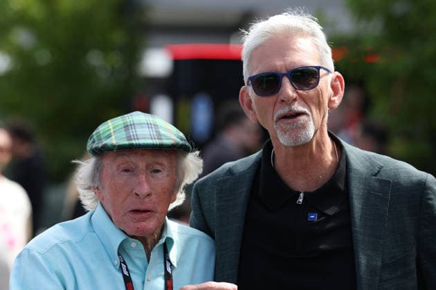 Jacky Stewart & Damon Hill (GBR) during the 2026 Formula One Australian Grand Prix at Albert Park Circuit on 07 March 2026 in Melbourne, Australia. (Photo by Philippe Nanchino Eurasia Images) Melbourne Albert Park Circuit Australia