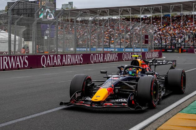 MELBOURNE, AUSTRALIA: Isack Hadjar, racing for the Red Bull Racing team during the 2026 Formula 1 Australian Grand Prix at the Albert Park Circuit in Melbourne, Australia