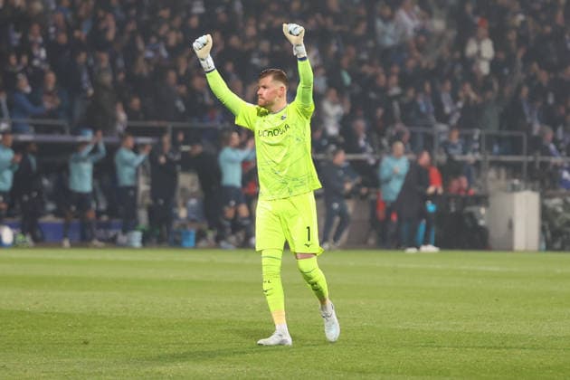 07.03.2026, xrekx, Fussball 2.Bundesliga, VfL Bochum - 1.FC Kaiserslautern v.l. Timo Horn (VfL Bochum) bejubelt den Treffer zum 1:0 durch Philipp Hofmann (VfL Bochum) (DFL DFB REGULATIONS PROHIBIT ANY USE OF PHOTOGRAPHS as IMAGE SEQUENCES and or QUASI-VIDEO) Bochum