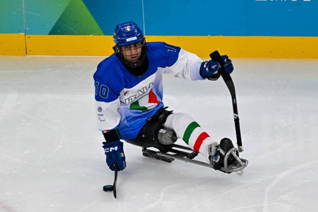 Italy s Kafmann Stephan in action during Paralympic Winter games, Winterspiele,Spiele, Summer games MILANO-CORTINA 2026 - Para Ice hockey, Eishockey - Italy vs USA, Olympic Winter Games Milano-Cortina 2026 in Milano, Italy, March 07 2026  Copyright: xAlessioxMarini IPAxSportx xipa-agency.netx xx IPA_72528649 IPA_Agency_IPA72528649