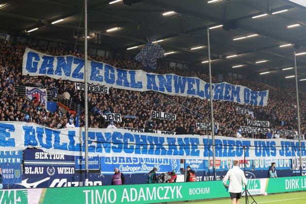 07.03.2026, xrekx, Fussball 2.Bundesliga, VfL Bochum - 1.FC Kaiserslautern v.l. Bochum Fans ,Stimmung, Schals, Trikot, Fahne, Banner, Ultras, Zuschauer, Besucher, Choreo, Choreografie, atmosphere, spectators, Visitors (DFL DFB REGULATIONS PROHIBIT ANY USE OF PHOTOGRAPHS as IMAGE SEQUENCES and or QUASI-VIDEO) Bochum