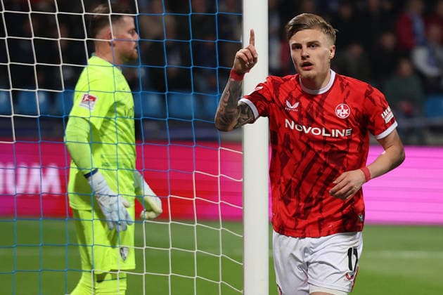 07.03.2026, xrekx, Fussball 2.Bundesliga, VfL Bochum - 1.FC Kaiserslautern v.l. Torjubel nach dem Tor zum celebrating the goal celebrate 1:1 durch Norman Bassette (1.FC Kaiserslautern) Timo Horn (VfL Bochum) (DFL DFB REGULATIONS PROHIBIT ANY USE OF PHOTOGRAPHS as IMAGE SEQUENCES and or QUASI-VIDEO) Bochum