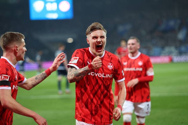 07.03.2026, xrekx, Fussball 2.Bundesliga, VfL Bochum - 1.FC Kaiserslautern v.l. Torjubel nach dem Tor zum celebrating the goal celebrate 1:1 durch Norman Bassette (1.FC Kaiserslautern) (DFL DFB REGULATIONS PROHIBIT ANY USE OF PHOTOGRAPHS as IMAGE SEQUENCES and or QUASI-VIDEO) Bochum
