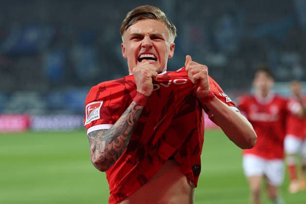 07.03.2026, xrekx, Fussball 2.Bundesliga, VfL Bochum - 1.FC Kaiserslautern v.l. Torjubel nach dem Tor zum celebrating the goal celebrate 1:1 durch Norman Bassette (1.FC Kaiserslautern) (DFL DFB REGULATIONS PROHIBIT ANY USE OF PHOTOGRAPHS as IMAGE SEQUENCES and or QUASI-VIDEO) Bochum