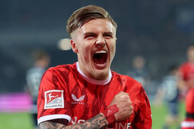 07.03.2026, xrekx, Fussball 2.Bundesliga, VfL Bochum - 1.FC Kaiserslautern v.l. Torjubel nach dem Tor zum celebrating the goal celebrate 1:1 durch Norman Bassette (1.FC Kaiserslautern) (DFL DFB REGULATIONS PROHIBIT ANY USE OF PHOTOGRAPHS as IMAGE SEQUENCES and or QUASI-VIDEO) Bochum
