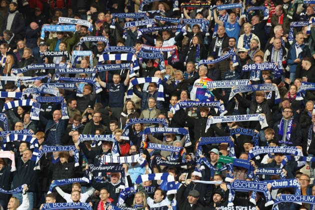 07.03.2026, xrekx, Fussball 2.Bundesliga, VfL Bochum - 1.FC Kaiserslautern v.l. Bochum Fans ,Stimmung, Schals, Trikot, Fahne, Banner, Ultras, Zuschauer, Besucher, Choreo, Choreografie, atmosphere, spectators, Visitors (DFL DFB REGULATIONS PROHIBIT ANY USE OF PHOTOGRAPHS as IMAGE SEQUENCES and or QUASI-VIDEO) Bochum
