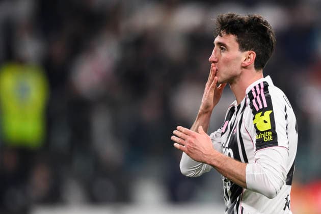Juventus FC v Pisa SC - Serie A Andrea Cambiaso of Juventus FC celebrates after scoring a goal from a header during the Serie A football match between Juventus FC and Pisa SC. Turin Italy Copyright: xNicolòxCampox