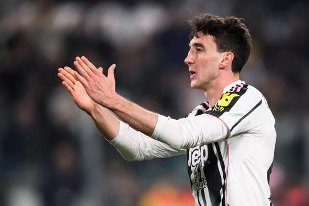 Juventus FC v Pisa SC - Serie A Andrea Cambiaso of Juventus FC celebrates after scoring a goal from a header during the Serie A football match between Juventus FC and Pisa SC. Turin Italy Copyright: xNicolòxCampox