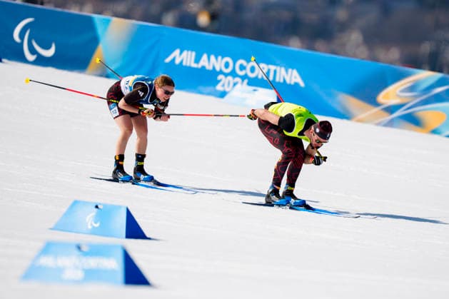 VAL DI FIEMME, ITALIEN 20260307 Tysklands Maria Leonie Walter och guide Christian Krasman tävlar i skidskytte 7,5km sprint i klassen för personer med synnedsättning pa Tesero Cross-Country Skiing Stadium under Paralympics 2026. TESERO ITALIEN 2026 x10500x *** VAL DI FIEMME, ITALY 20260307 Germanys Maria Leonie Walter and guide Christian Krasman compete in the biathlon 7.5km sprint in the visually impaired category at the Tesero Cross Country Skiing Stadium during the 2026 Paralympics TESERO ITALY 2026 x10500x  Copyright: xOscarxOlsson ParasportxSverige xTTx PARALYMPICS 2026 LÄNGDSKIDOR