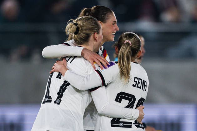 260307 Jule Brand of Germany celebrates after scoring the 0-4 goal during the FIFA Women s World Cup Qualifier football match between Norway and Germany on March 7, 2026 in Stavanger. Photo: Marius Simensen BILDBYRAN COP 238 MM0060 bbeng dam FIFA World Cup, WM, Weltmeisterschaft, Fussball qualifier football fotball fotboll germany jubel landskamp norge norway soccer tyskland vm-kval vm-kvalifisering kvinner vm-kvalik Copyright: MARIUSxSIMENSEN BB260307ZE150
