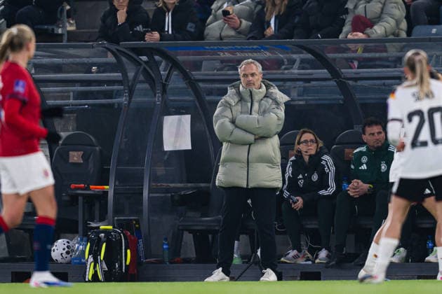 260307 Head coach Christian Wück of Germany during the FIFA Women s World Cup Qualifier football match between Norway and Germany on March 7, 2026 in Stavanger. Photo: Marius Simensen BILDBYRAN COP 238 MM0060 bbeng dam FIFA World Cup, WM, Weltmeisterschaft, Fussball qualifier football fotball fotboll germany landskamp norge norway soccer tyskland vm-kval vm-kvalifisering kvinner vm-kvalik Copyright: MARIUSxSIMENSEN BB260307ZO157