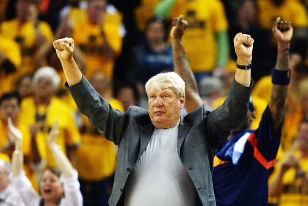 May 11, 2007 - Oakland, CA, USA - NBA, Basketball Herren, USA Basketball: Golden State Warriors head coach DON NELSON reacts as his team pulls away from the Utah Jazz in the second quarter during the third game of the second-round playoff game at Oakland Arena. Copyright: xSeanxConnelleyx