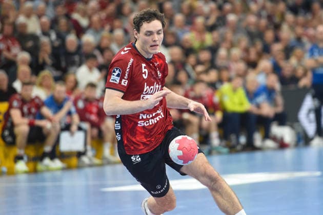Handball I Herren I Saison 2025-2026 I Bundesliga I 24. Spieltag I SG Flensburg-Handewitt - SC DHfK Leipzig I 07.03.2026 Niclas Kirkelökke (5, SG Flensburg-Handewitt) Copyright: xLobeca JanxKirschnerx