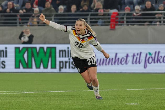 07.03.2026, xgrfx, Fussball WM Qualifikation Frauen, Norwegen - Deutschland v.l. Tor, Elisa Senß (Deutsche Frauennationalmannschaft) (DFL DFB REGULATIONS PROHIBIT ANY USE OF PHOTOGRAPHS as IMAGE SEQUENCES and or QUASI-VIDEO) Stavanger