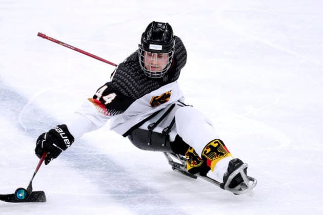 BRELAGE Malte Team GER Eishockey Vorrundenspiel GER - China 0 : 12 Paralympische Winterspiele 2026 Cortina - Milano am 07.03.2026 in Mailand *** BRELAGE Malte Team GER ice hockey preliminary round match GER China 0 12 Paralympic Winter Games 2026 Cortina Milano on 07 03 2026 in Milan Copyright: xLacixPerenyix