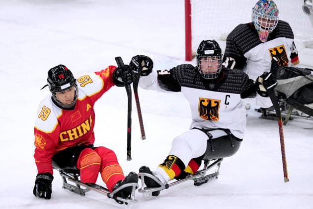 BRELAGE Malte Team GER Eishockey Vorrundenspiel GER - China 0 : 12 Paralympische Winterspiele 2026 Cortina - Milano am 07.03.2026 in Mailand *** BRELAGE Malte Team GER ice hockey preliminary round match GER China 0 12 Paralympic Winter Games 2026 Cortina Milano on 07 03 2026 in Milan Copyright: xLacixPerenyix