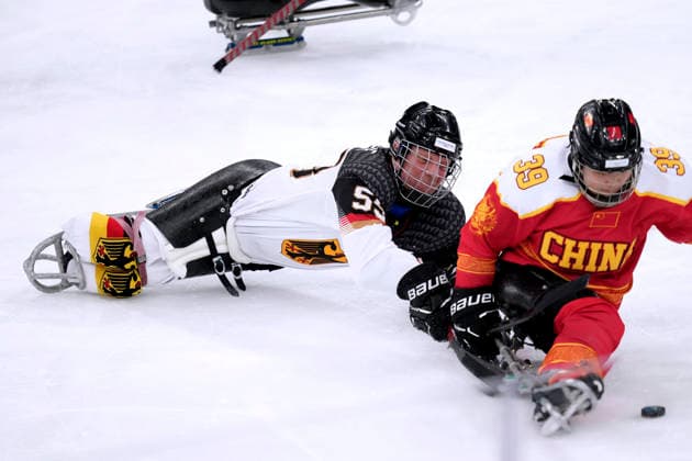 STUMPE Sven Team GER Eishockey Vorrundenspiel GER - China 0 : 12 Paralympische Winterspiele 2026 Cortina - Milano am 07.03.2026 in Mailand *** STUMPE Sven Team GER ice hockey preliminary round match GER China 0 12 Paralympic Winter Games 2026 Cortina Milano on 07 03 2026 in Milan Copyright: xLacixPerenyix